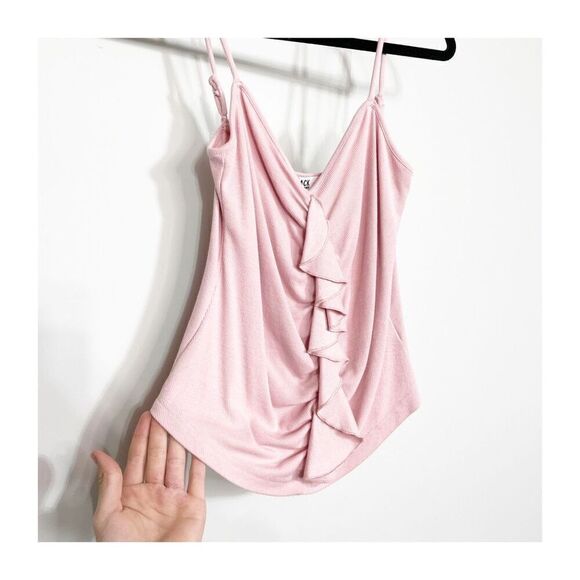 JACK Top Womens Medium Fairy 90s y2k Pucker Up  Tank Ruffle Pink NEW dainty - Picture 4 of 6